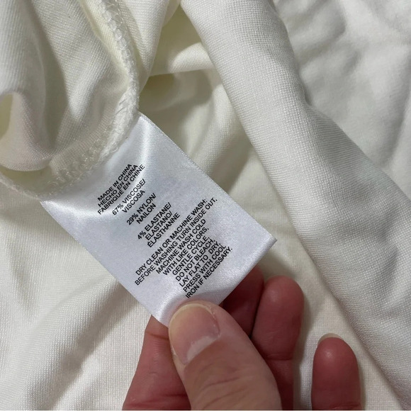 New Jones New York Split Hem Tee Shirt White Size 2X Short Sleeve - Picture 4 of 7